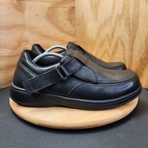 Orthofeet Carnegie 517 Black Leather Slip On Orthopedic Shoes Size 11 (2E) Wide